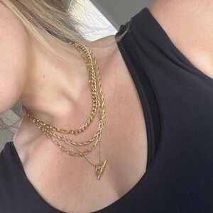Madewell Gold Chain Necklace Set (4)